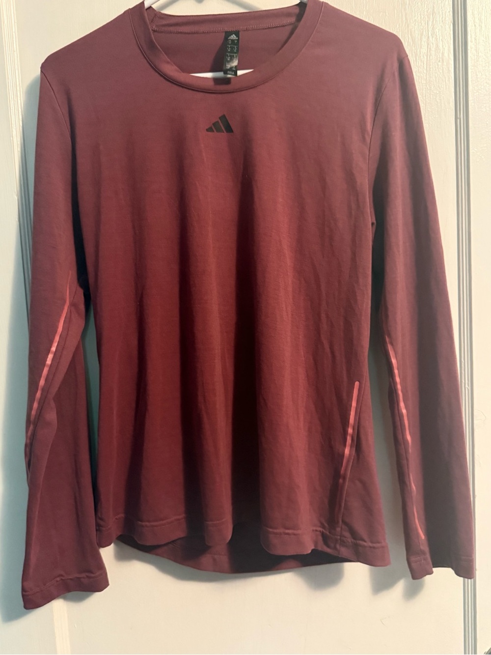 adidas Maroon Long Sleeve Athletic Top